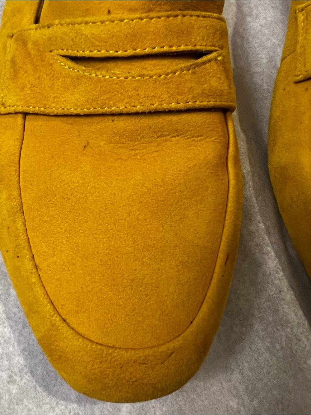 Antonio Melani Suede penny loafers in mustard yellow size 7 1/2 - Picture 5 of 12